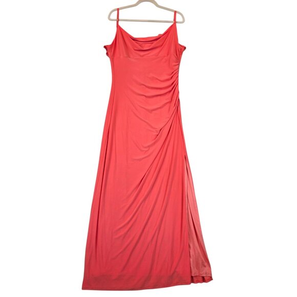 Aqua Formal Dress Womens Large Ambrosia Cowl Neck Ruched Maxi Evening MXY1893 - Picture 1 of 13